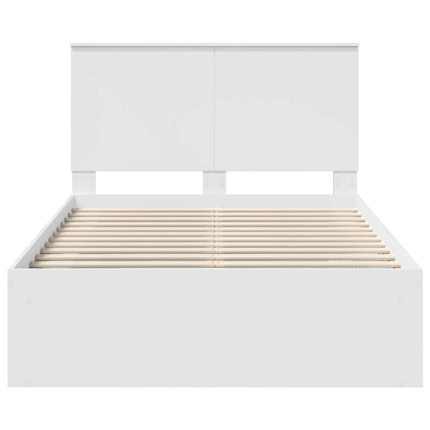 Bed Frame with Headboard White 120 x 200 cm Solid Pine Wood