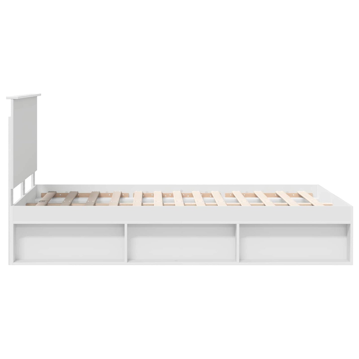 Bed Frame with Headboard White 120 x 200 cm Solid Pine Wood