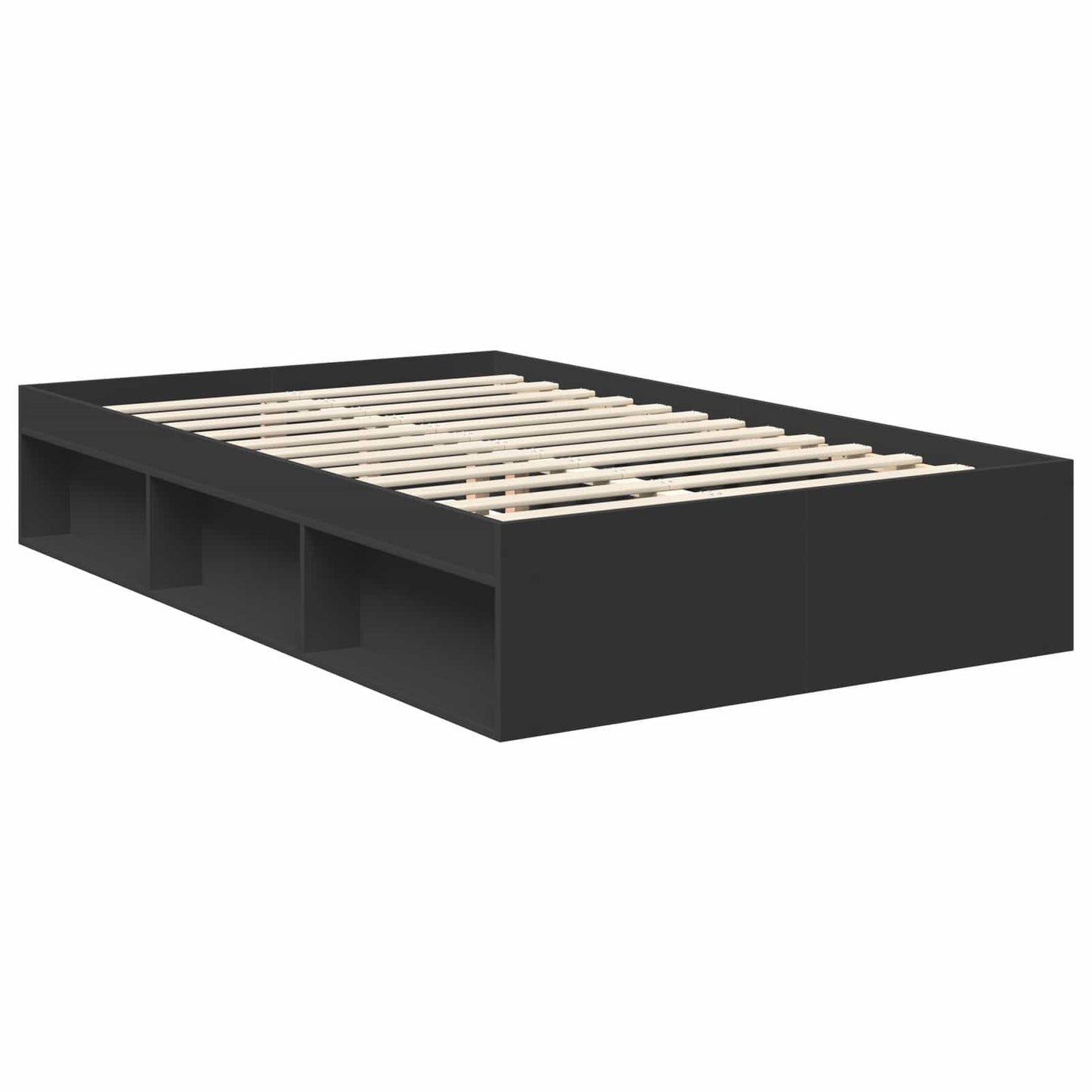 Bed Frame with Headboard Black 120 x 200 cm Solid Pine Wood