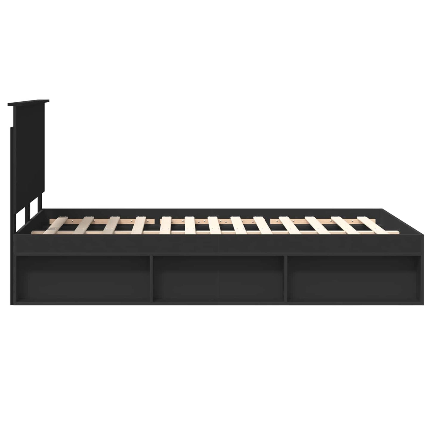 Bed Frame with Headboard Black 120 x 200 cm Solid Pine Wood