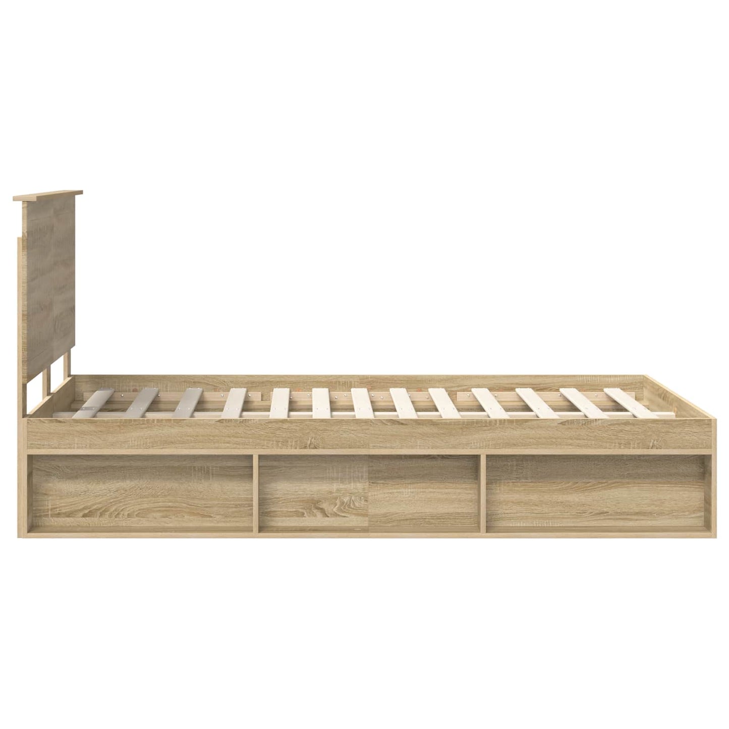 Bed Frame with Headboard Sonoma 120 x 200 cm Solid Pine Wood