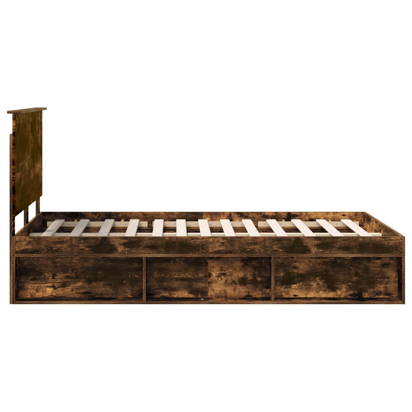 Bed Frame Smoked Oak 120 x 200 cm Solid Pine Wood