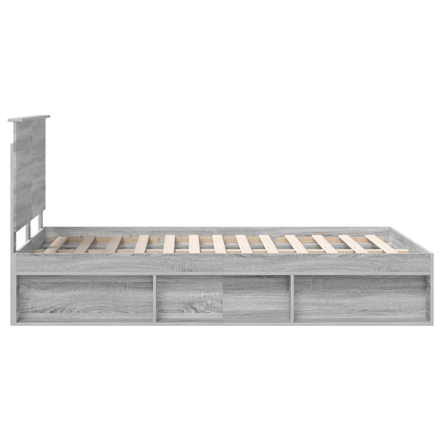 Bed Frame Grey Sonoma 120 x 200 cm Solid Pine Wood