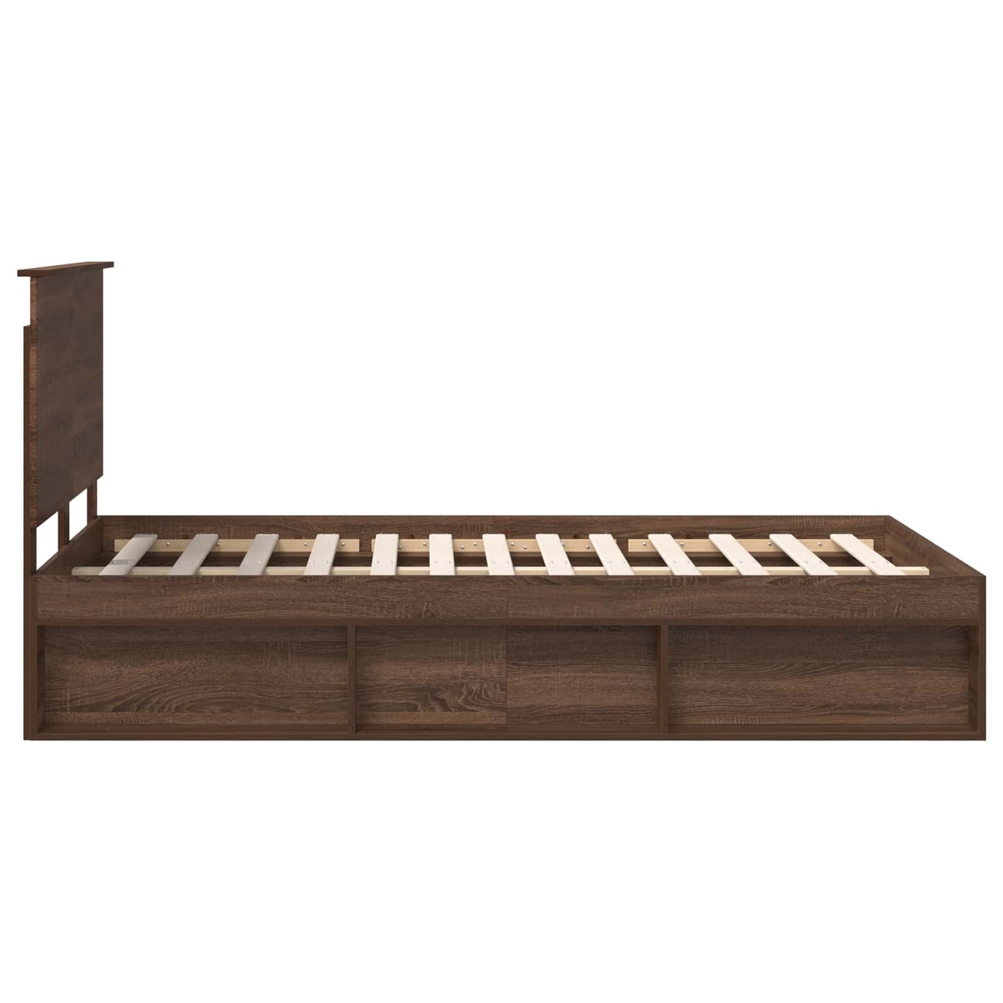 Bed Frame with Headboard Brown Oak 120 x 200 cm Solid Pine Wood