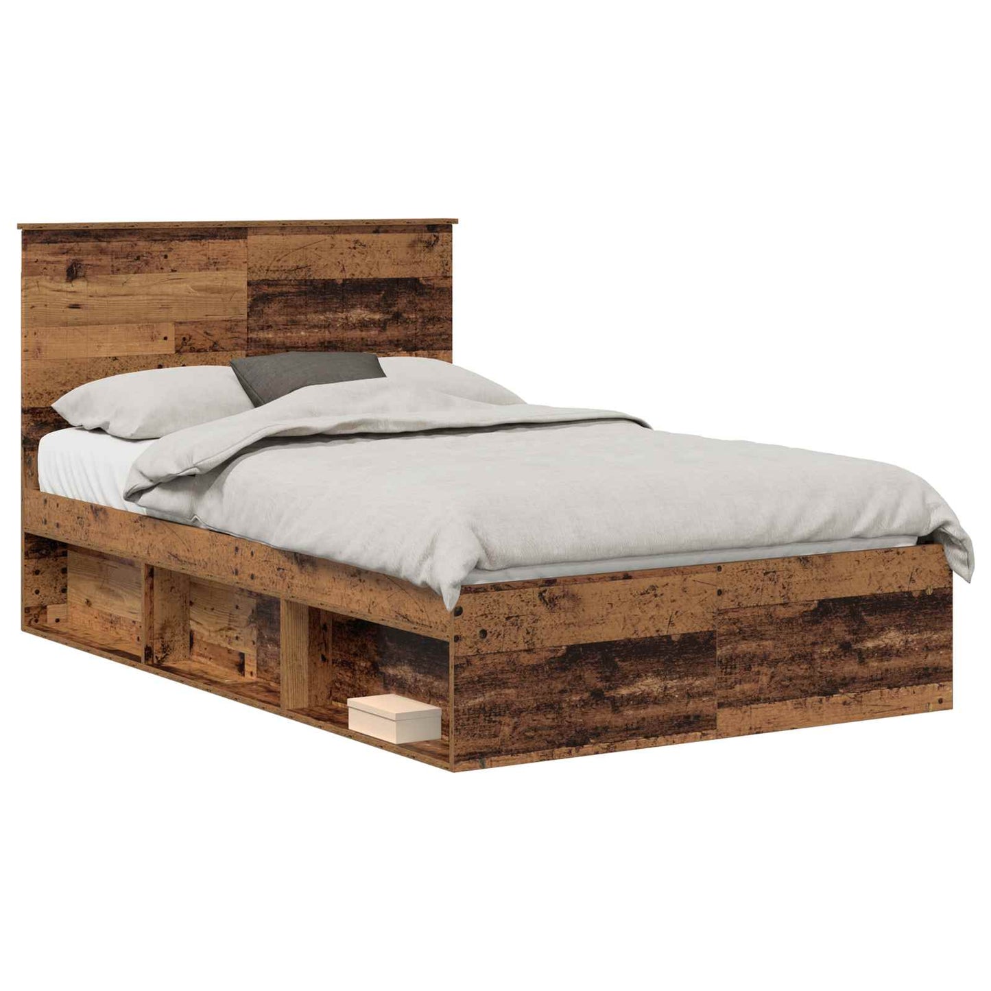 Bed Frame with Headboard Old Wood 120 x 200 cm Solid Pine Wood