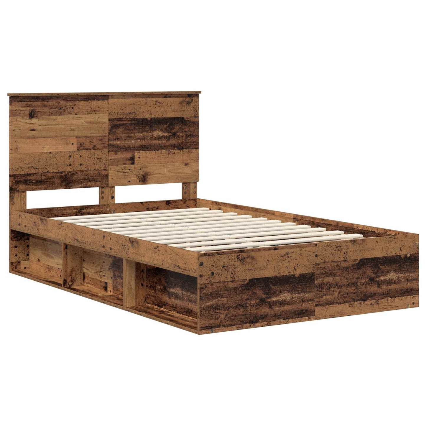 Bed Frame with Headboard Old Wood 120 x 200 cm Solid Pine Wood