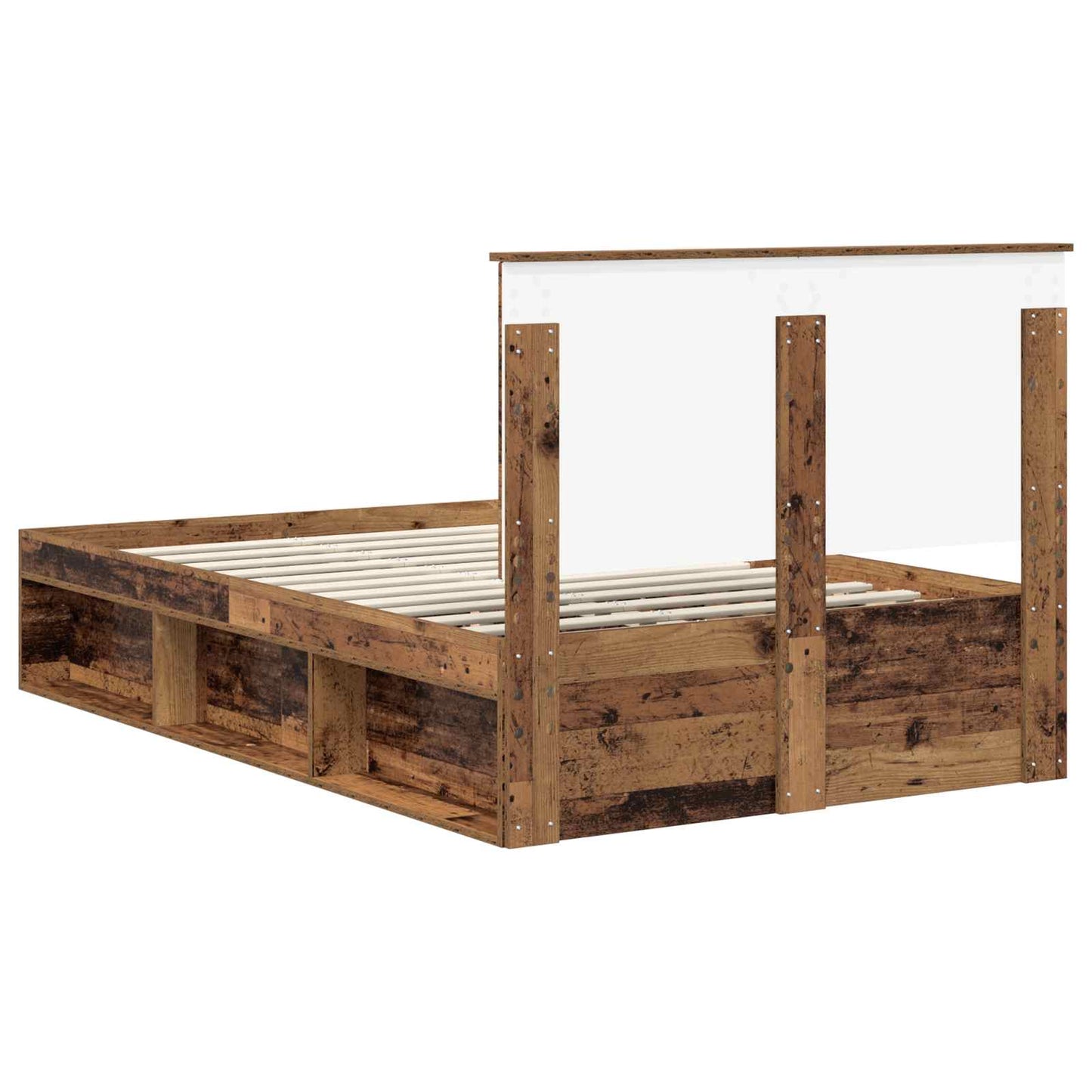 Bed Frame with Headboard Old Wood 120 x 200 cm Solid Pine Wood