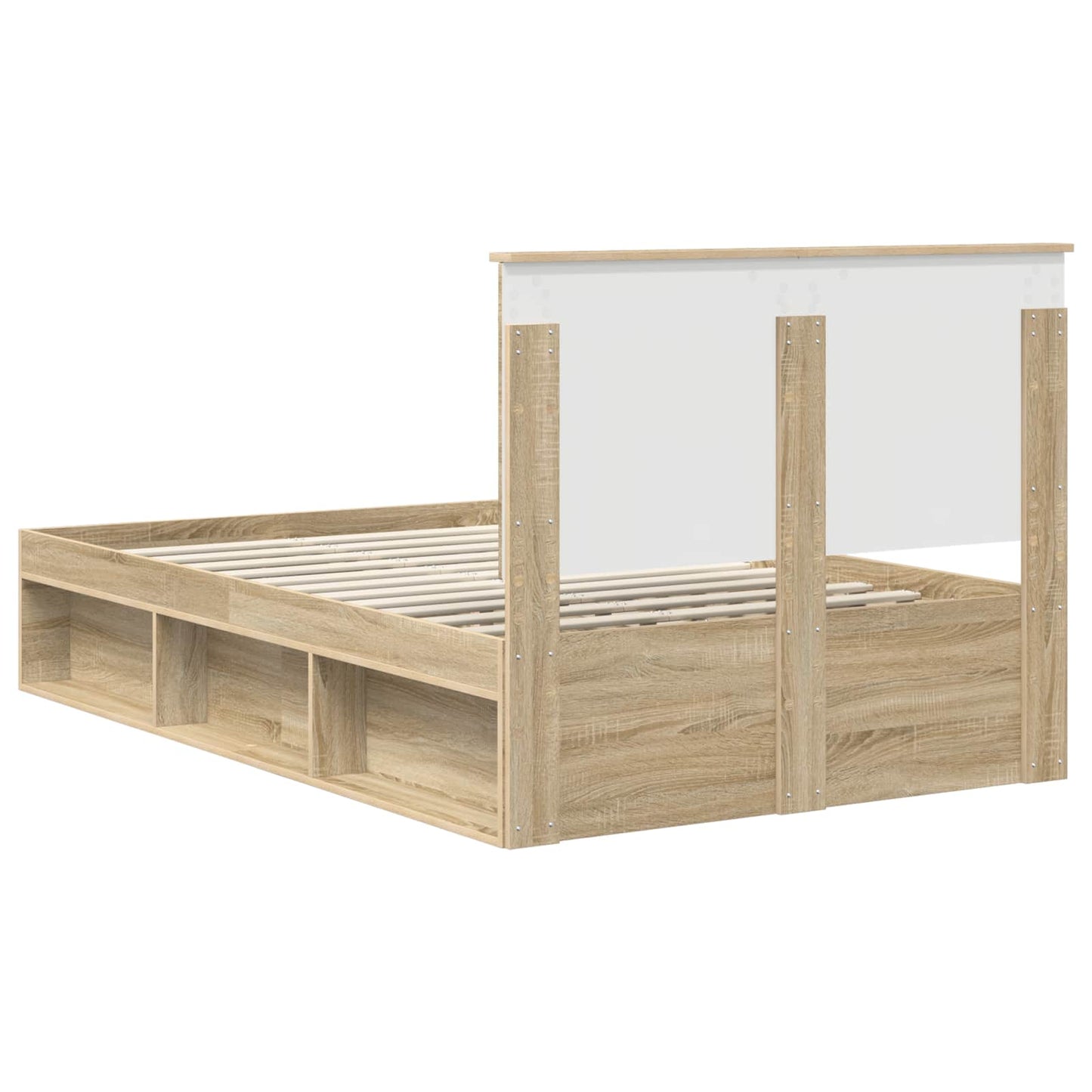 Bed Frame with Headboard Sonoma 120 x 190 cm Solid Pine Wood