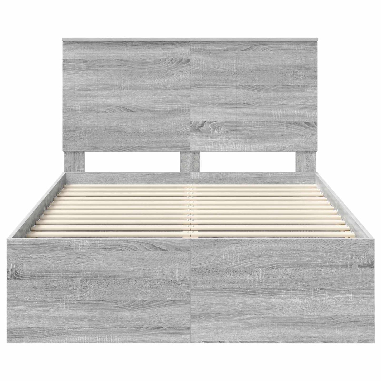 Bed Frame Grey Sonoma 120 x 190 cm Solid Pine Wood