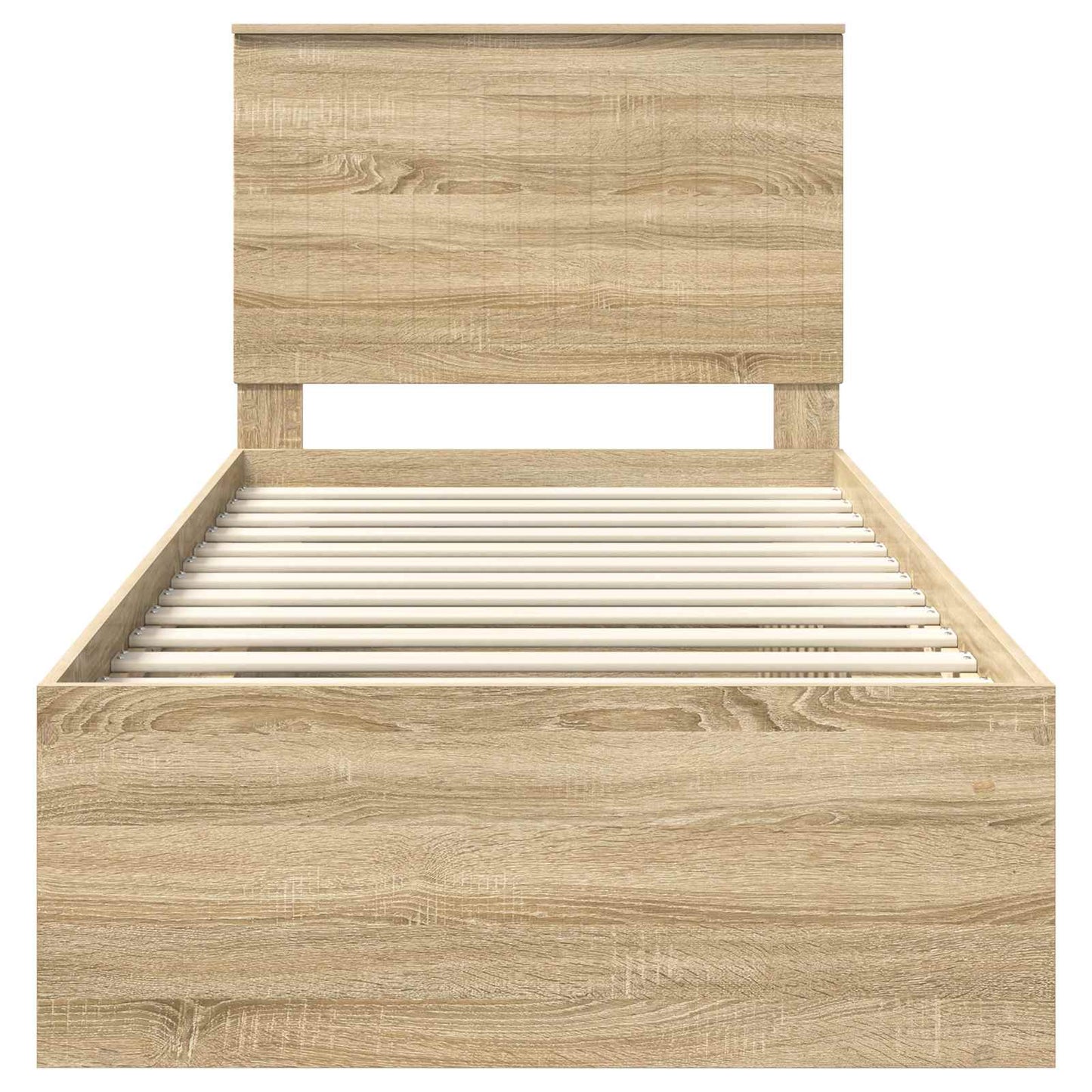 Bed Frame with Headboard Sonoma Oak 90 x 190 cm Solid Pine Wood