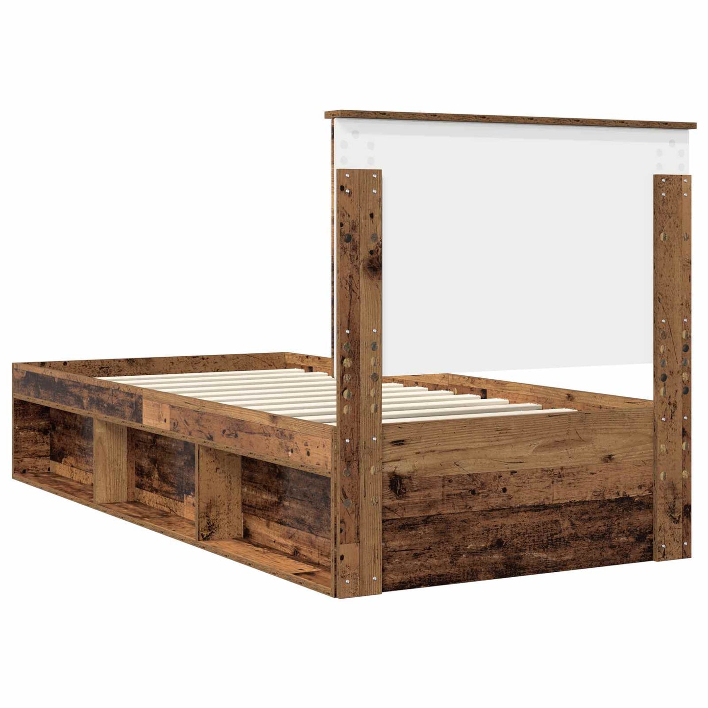 Bed Frame with Headboard Old Wood 90 x 200 cm Solid Pine Wood