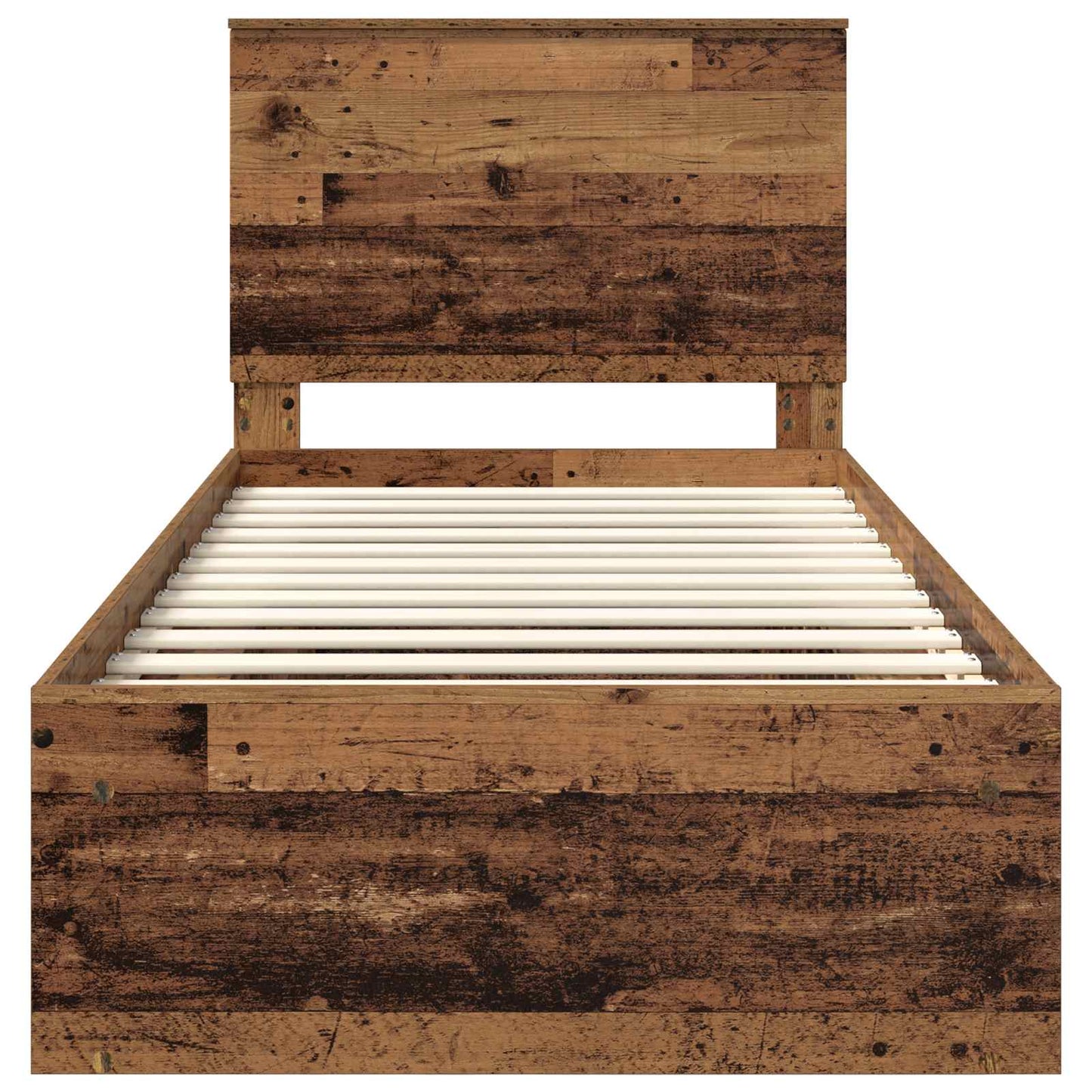 Bed Frame with Headboard Old Wood 90 x 200 cm Solid Pine Wood
