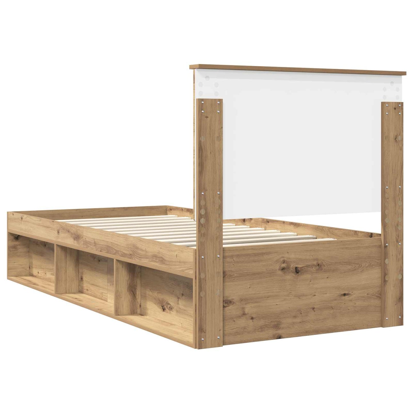 Bed Frame Artisian Oak 90 x 200 cm Solid Pine Wood