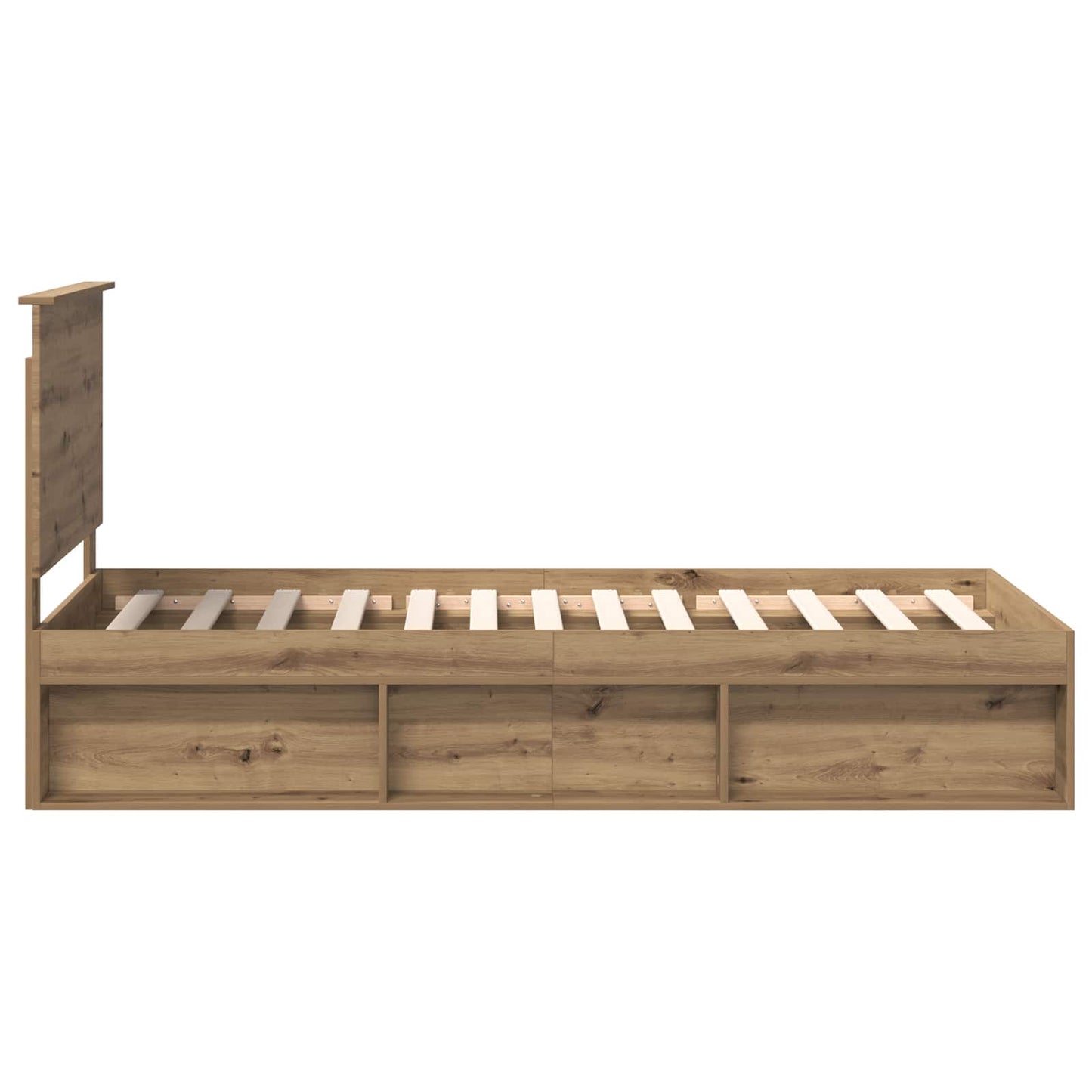 Bed Frame Artisian Oak 90 x 200 cm Solid Pine Wood