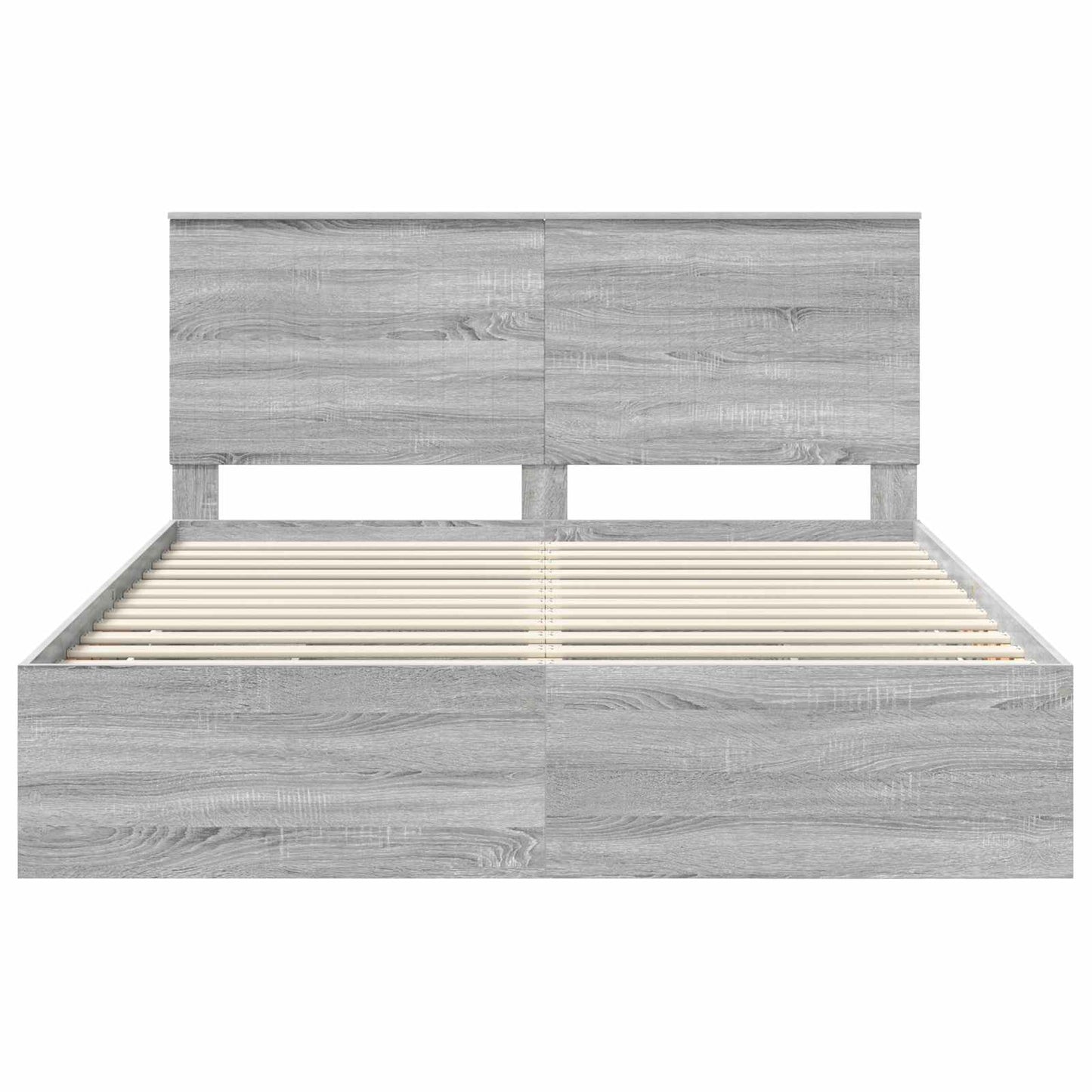 Bed Frame with Drawer Grey Sonoma 160 x 200 cm Engineer Wood