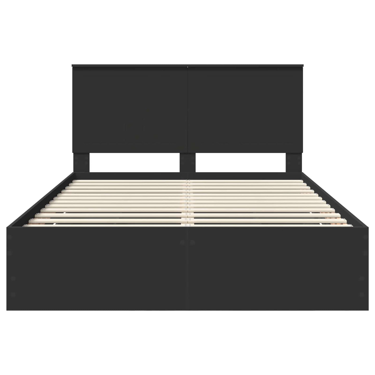 Bed Frame with Drawer Black 140 x 200 cm Engineer Wood