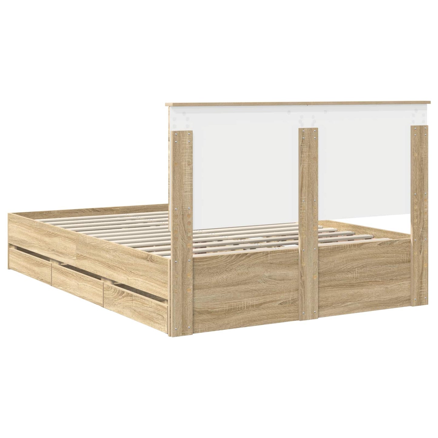 Bed Frame with Drawer Sonoma Oak 140 x 200 cm Engineer Wood