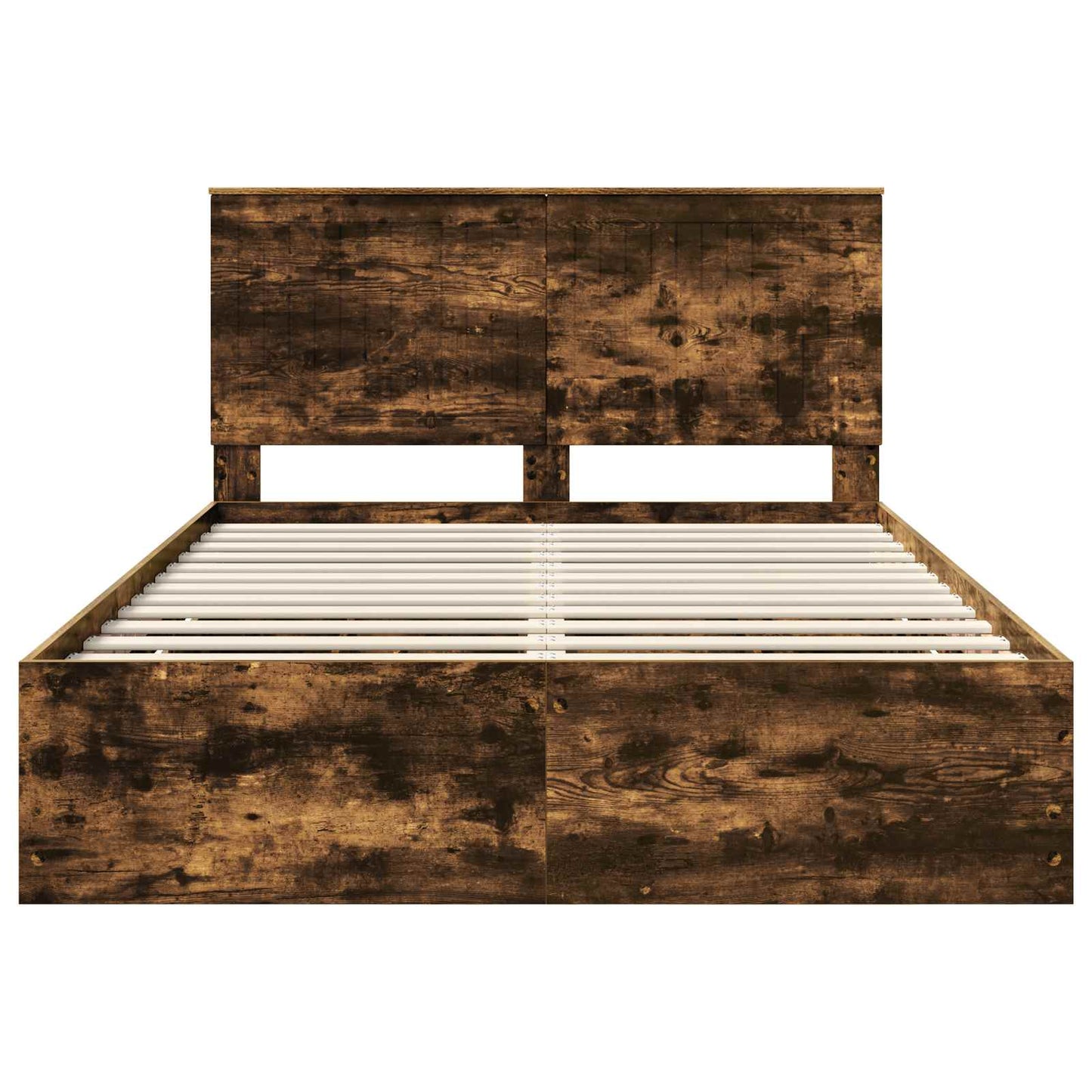 Bed Frame with Drawer Smoked Oak 140 x 200 cm Engineer Wood