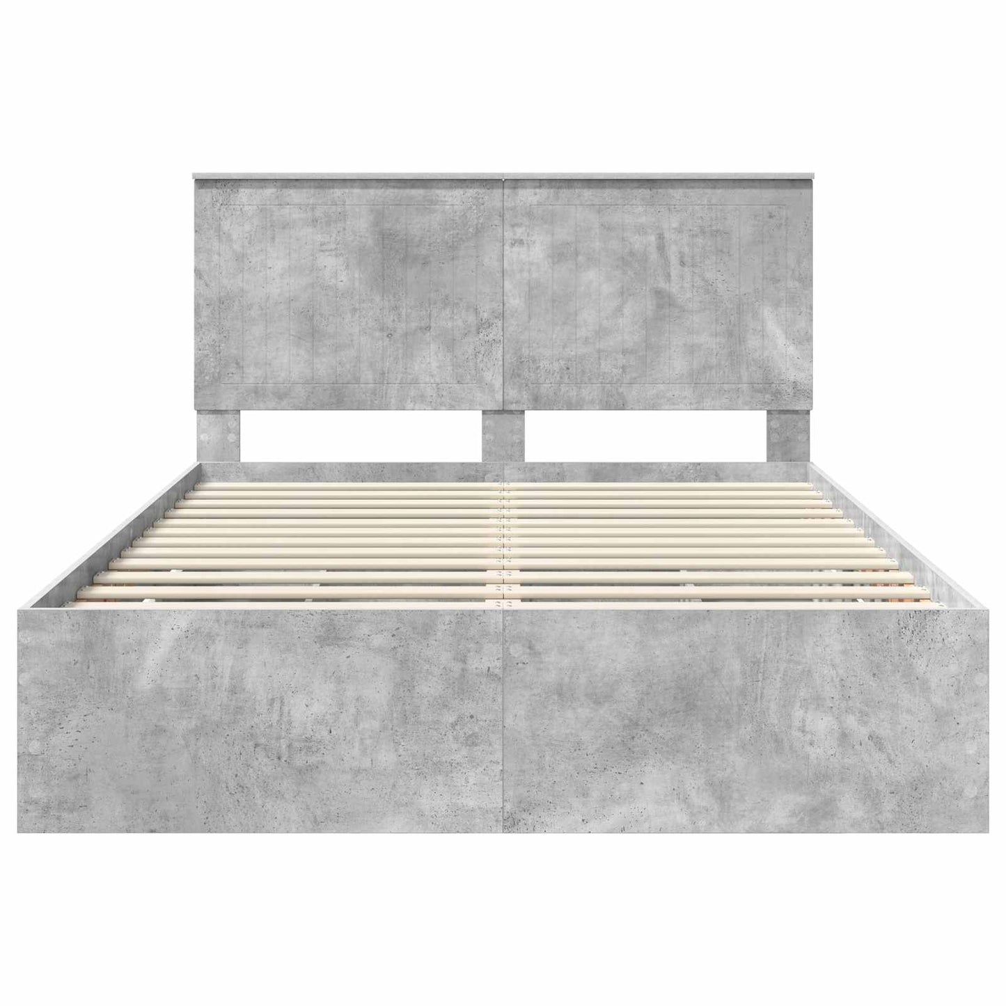 Bed Frame with Drawer Concrete Grey 140 x 190 cm Engineer Wood