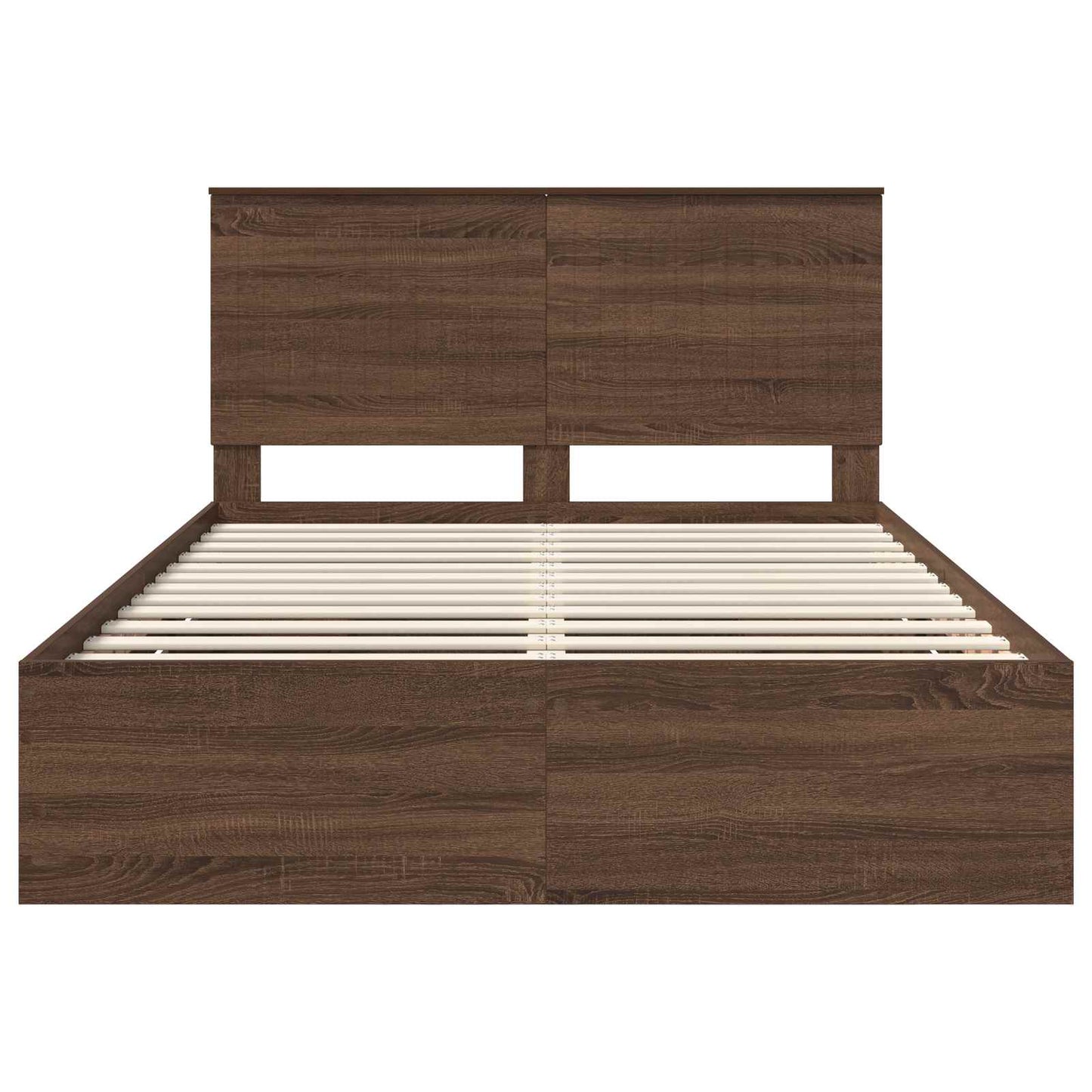 Bed Frame with Drawer Brown Oak 135 x 190 cm Engineer Wood