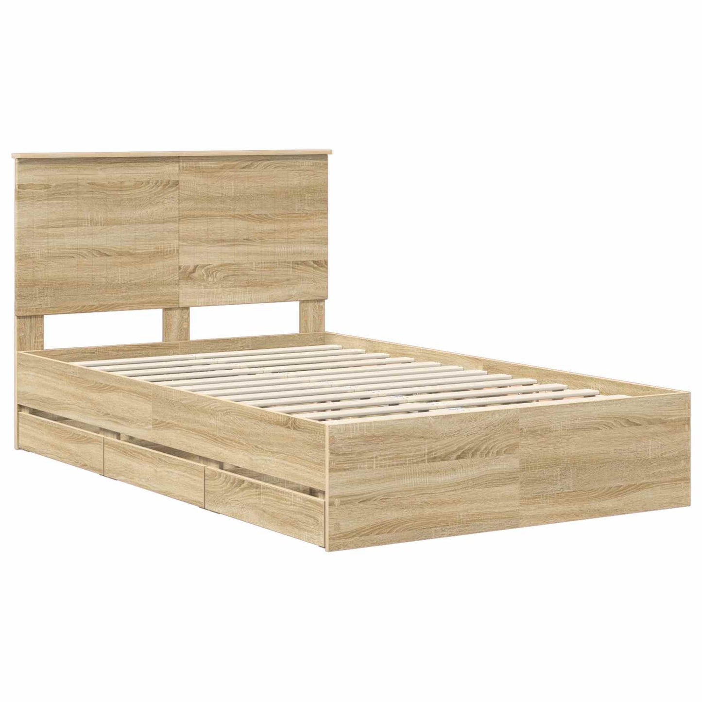 Bed Frame with Drawer Sonoma Oak 120 x 200 cm Engineer Wood