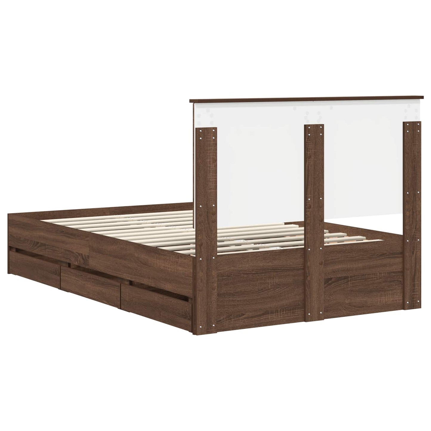 Bed Frame with Drawer Brown Oak 120 x 190 cm Engineer Wood