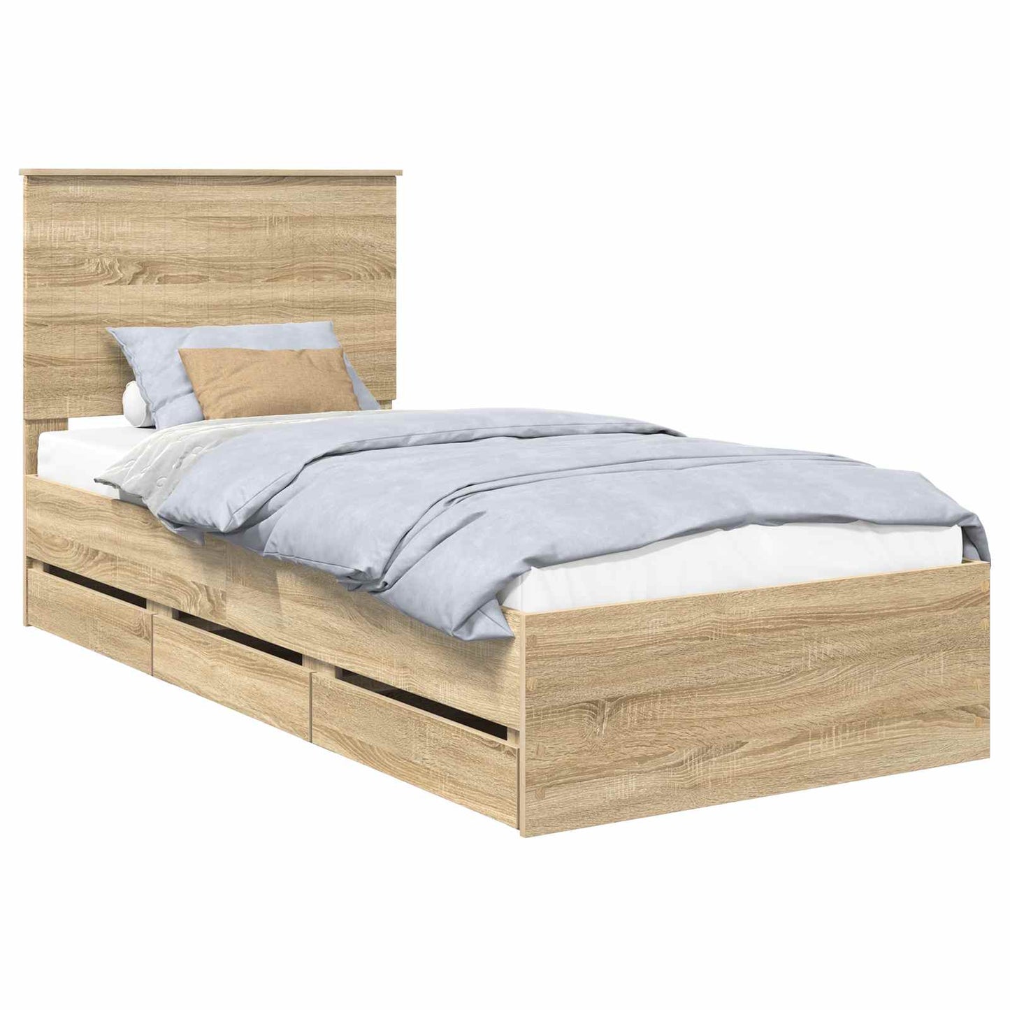 Bed Frame with Drawer Sonoma Oak 90 x 200 cm Engineer Wood