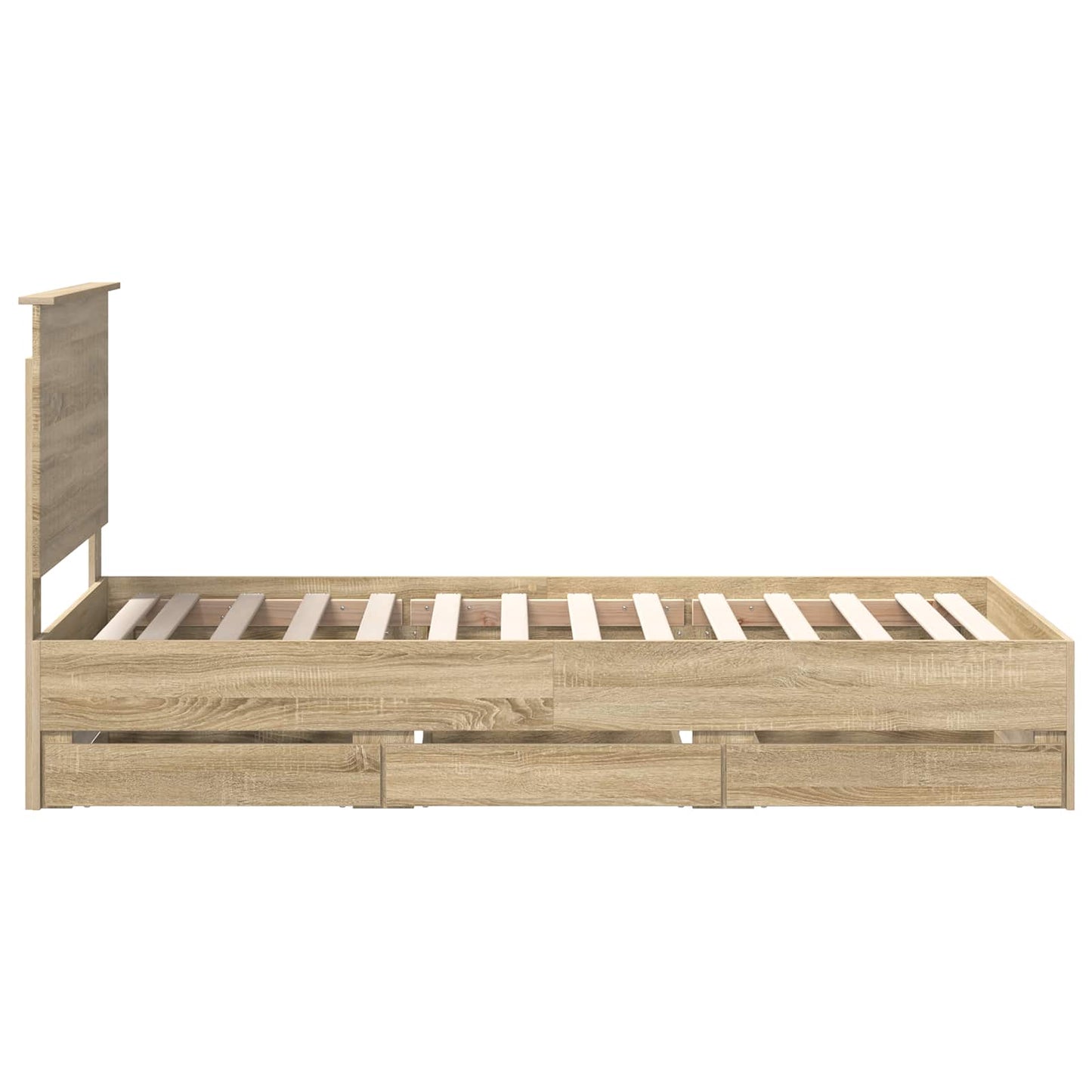 Bed Frame with Drawer Sonoma Oak 90 x 200 cm Engineer Wood