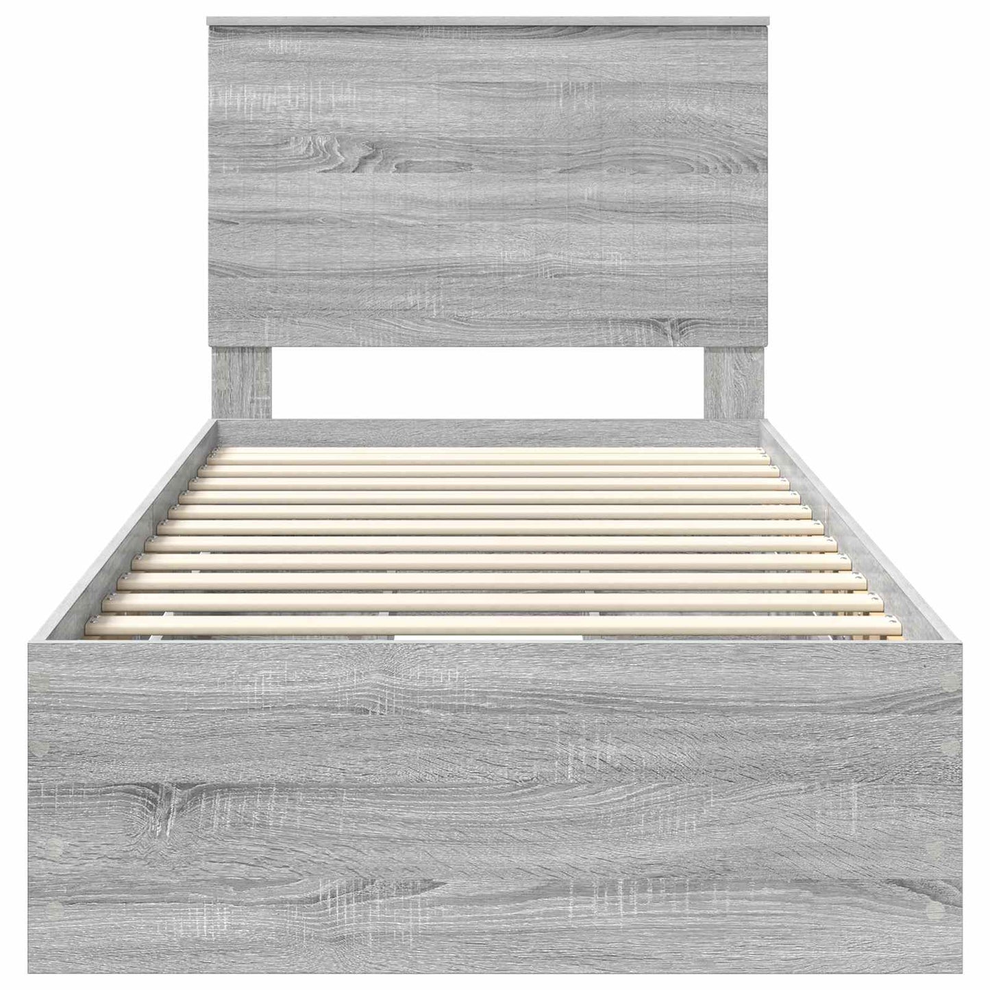 Bed Frame with Drawer Grey Sonoma 90 x 190 cm Engineer Wood