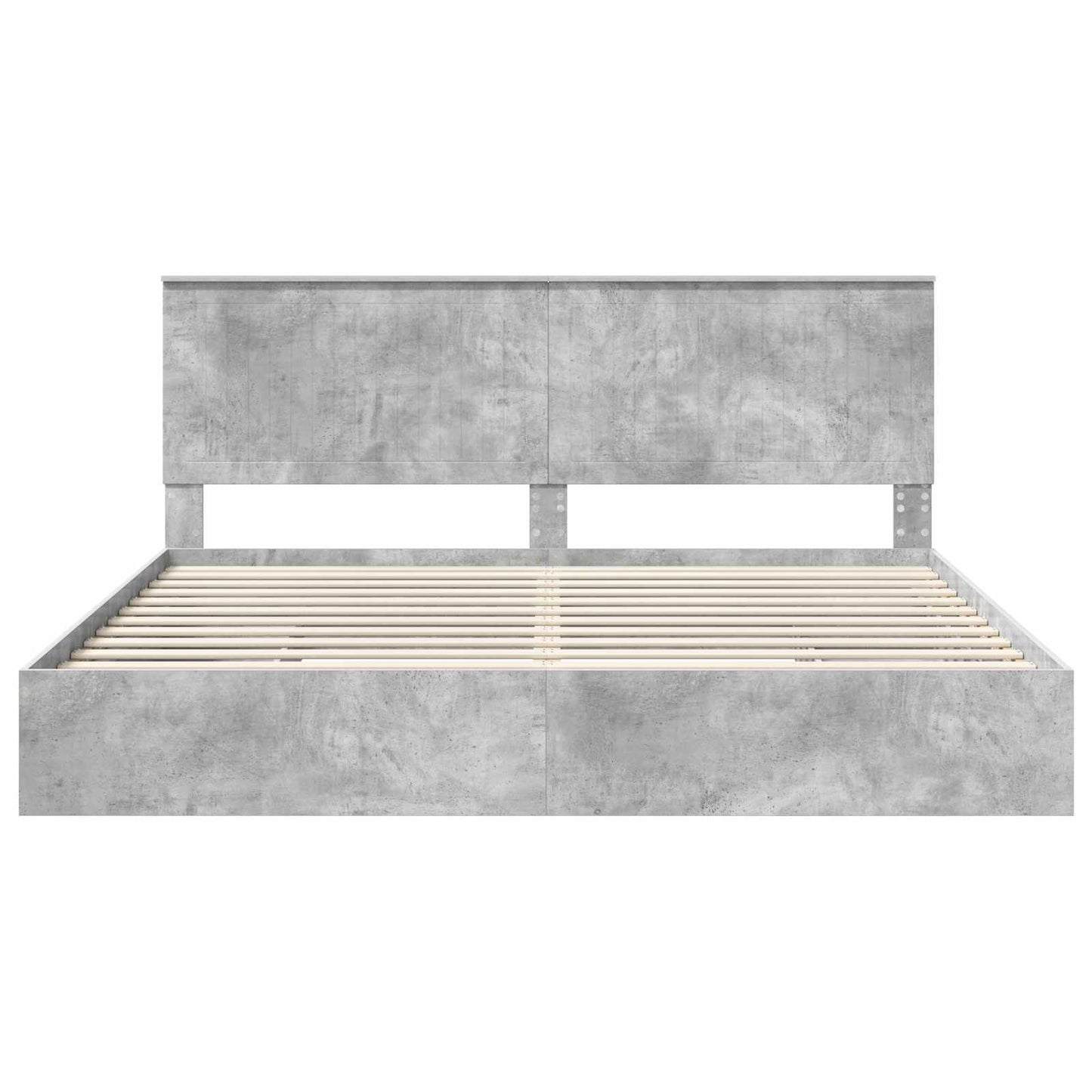 Storage Bed Concrete Grey 200 x 200 cm Engineered Wood