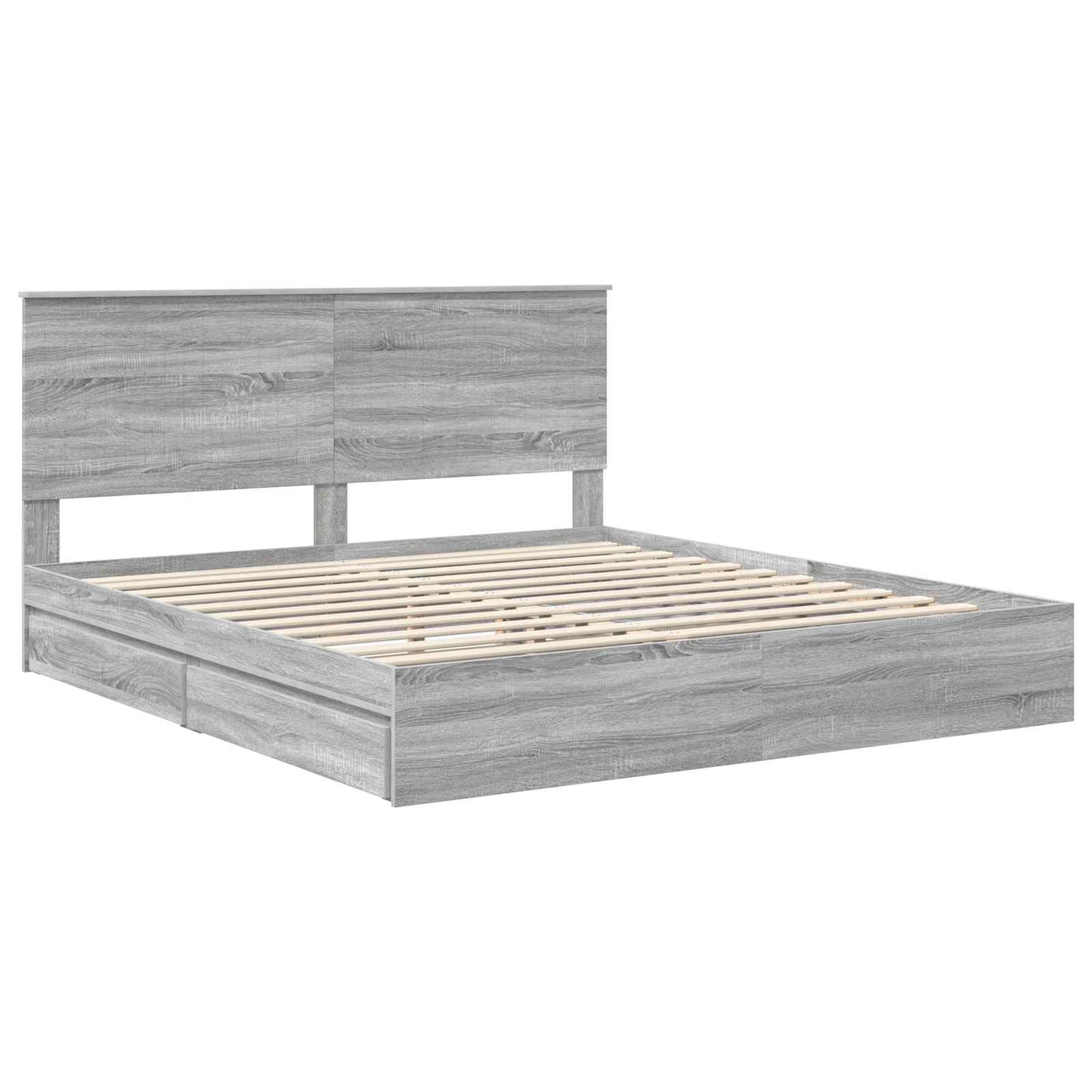 Storage Bed Grey Sonoma 180 x 200 cm Engineered Wood