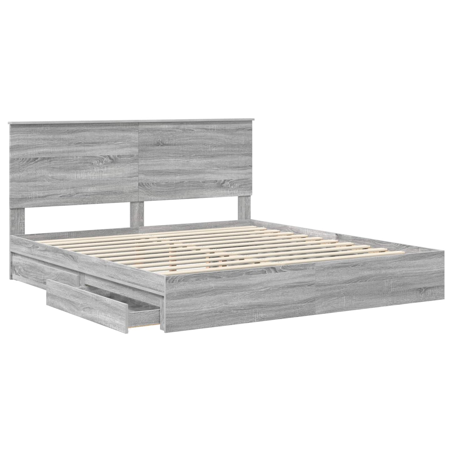Storage Bed Grey Sonoma 180 x 200 cm Engineered Wood