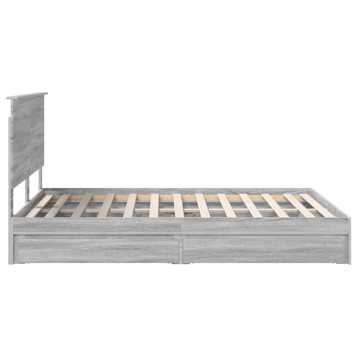 Storage Bed Grey Sonoma 150 x 200 cm Engineered Wood