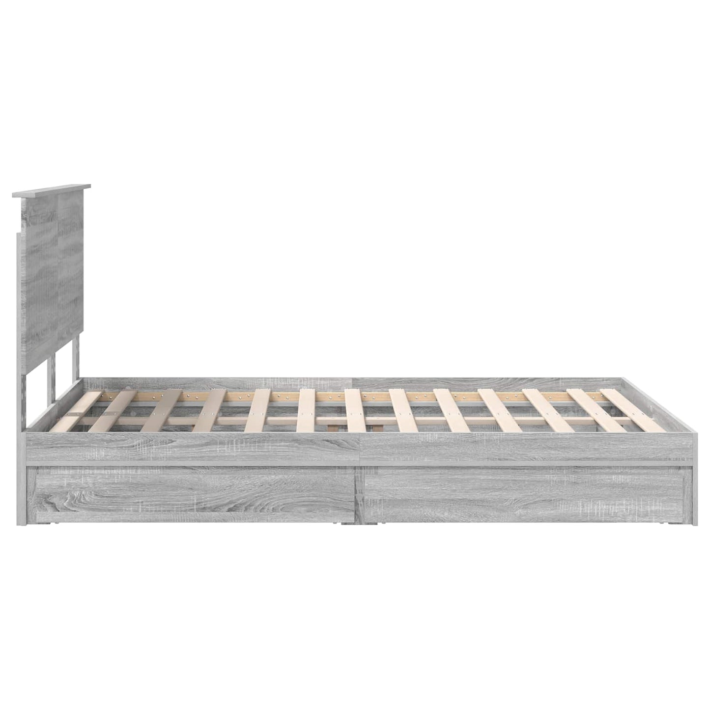 Storage Bed Grey Sonoma 140 x 200 cm Engineered Wood