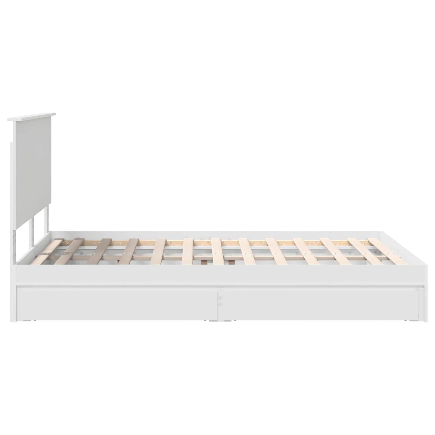 Storage Bed with Headboard White 140 x 190 cm Engineered Wood