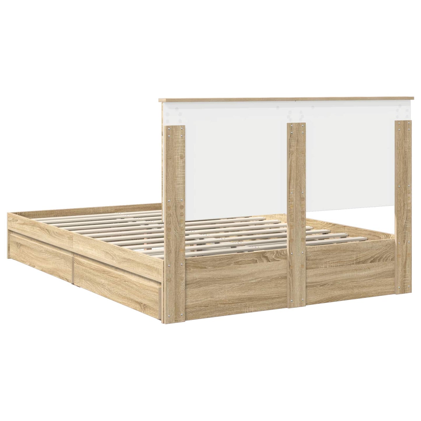 Storage Bed with Drawer Sonoma Oak 140 x 190 cm Engineered Wood