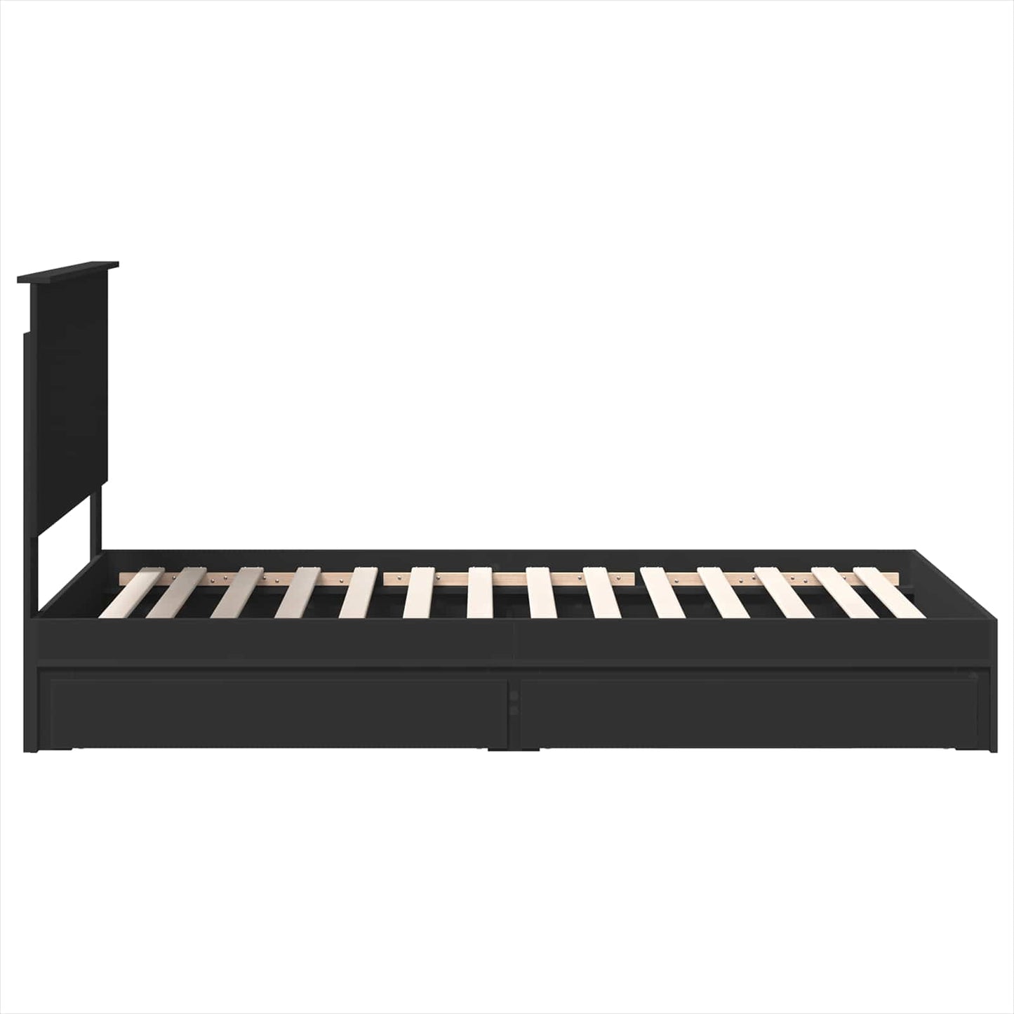 Storage Bed with Headboard Black 100 x 200 cm Engineered Wood