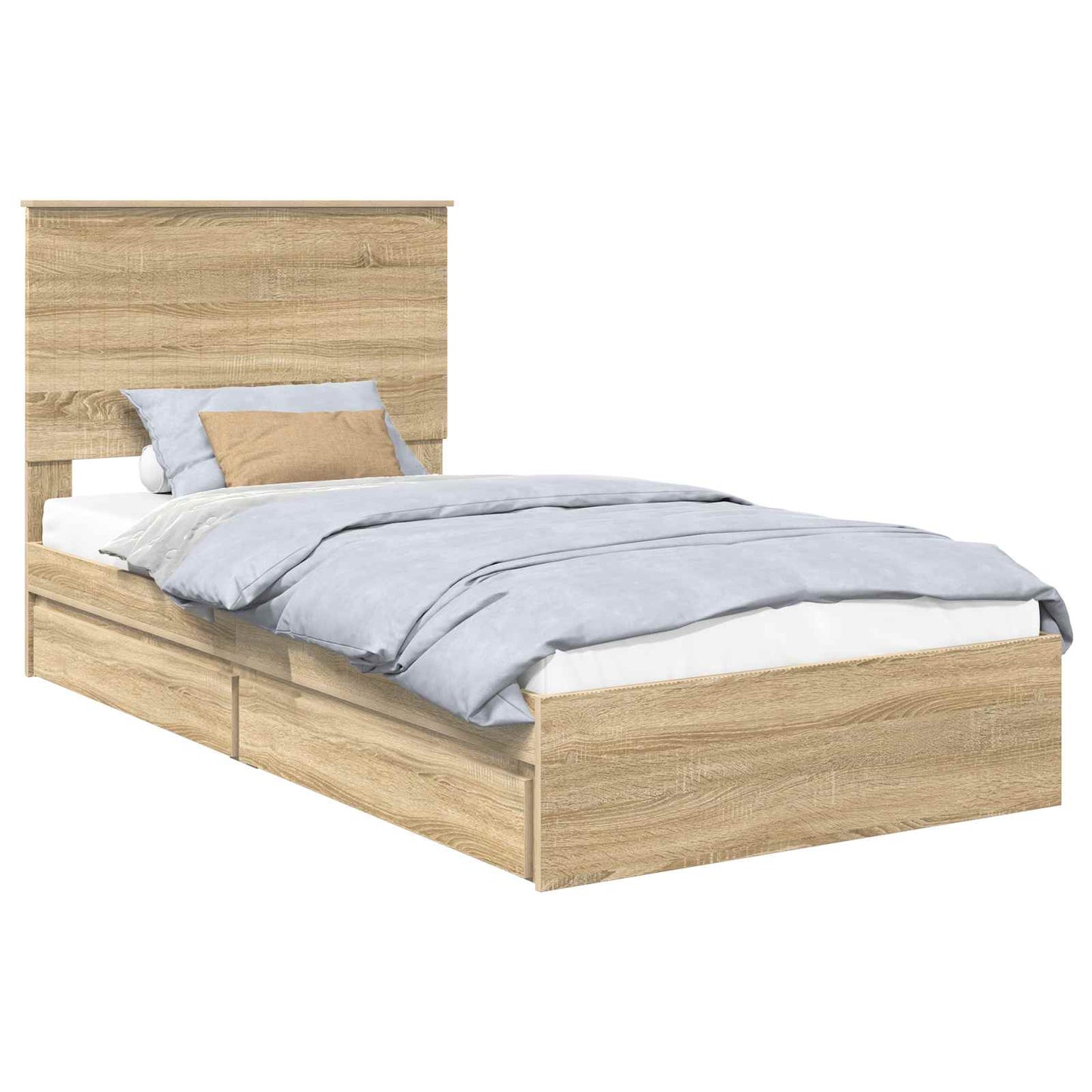 Storage Bed with Drawer Sonoma Oak 100 x 200 cm Engineered Wood