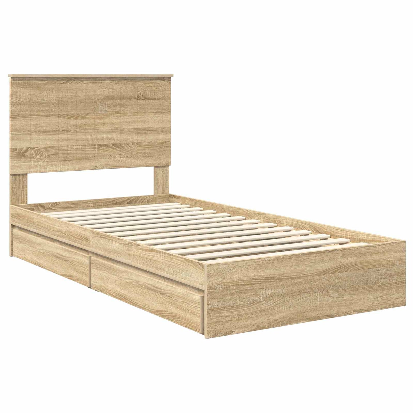 Storage Bed with Drawer Sonoma Oak 100 x 200 cm Engineered Wood