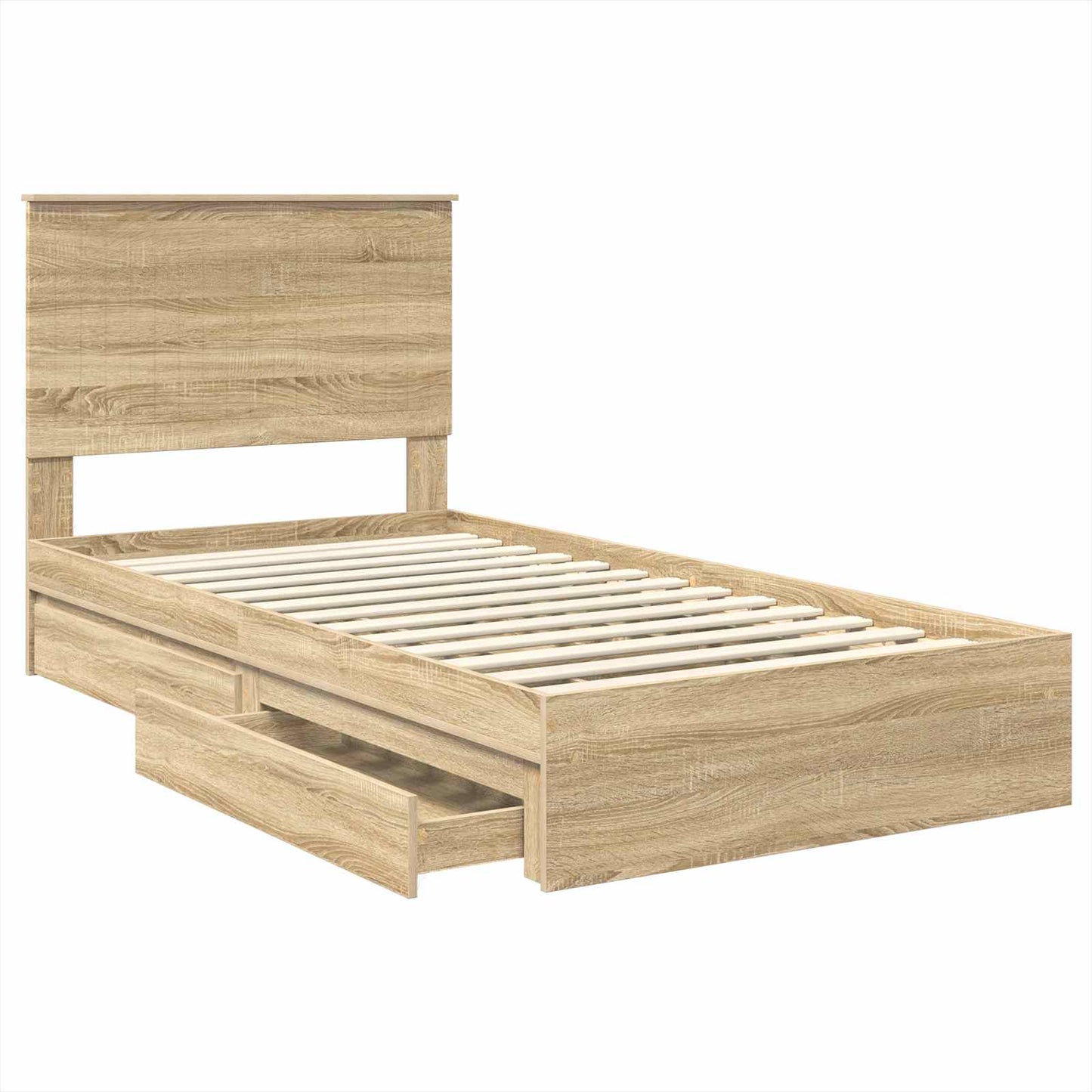 Storage Bed with Drawer Sonoma Oak 100 x 200 cm Engineered Wood