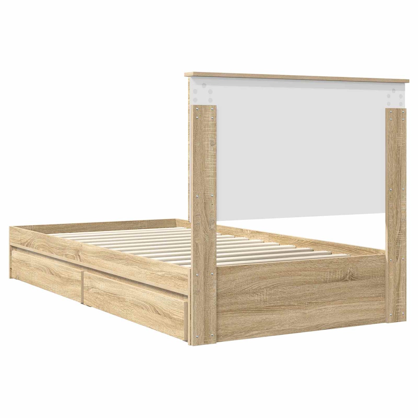 Storage Bed with Drawer Sonoma Oak 100 x 200 cm Engineered Wood