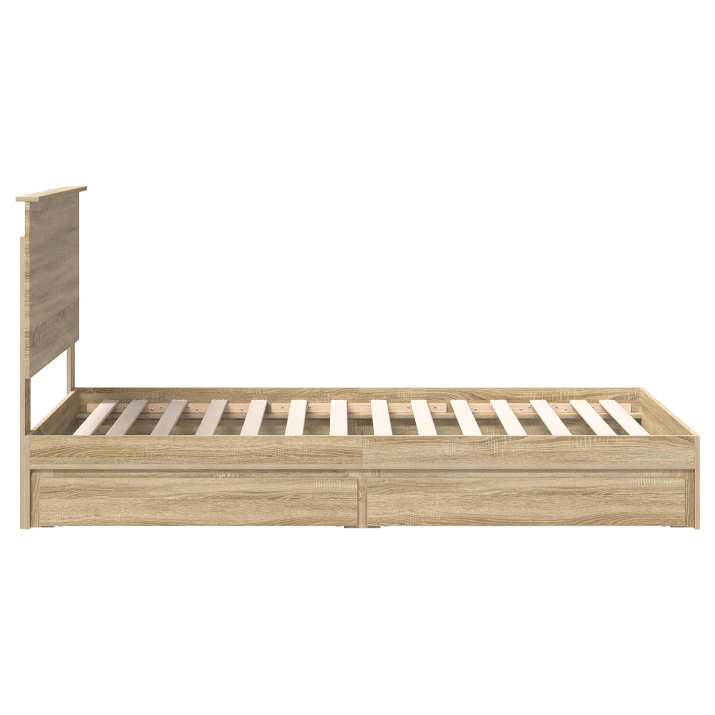 Storage Bed with Drawer Sonoma Oak 100 x 200 cm Engineered Wood