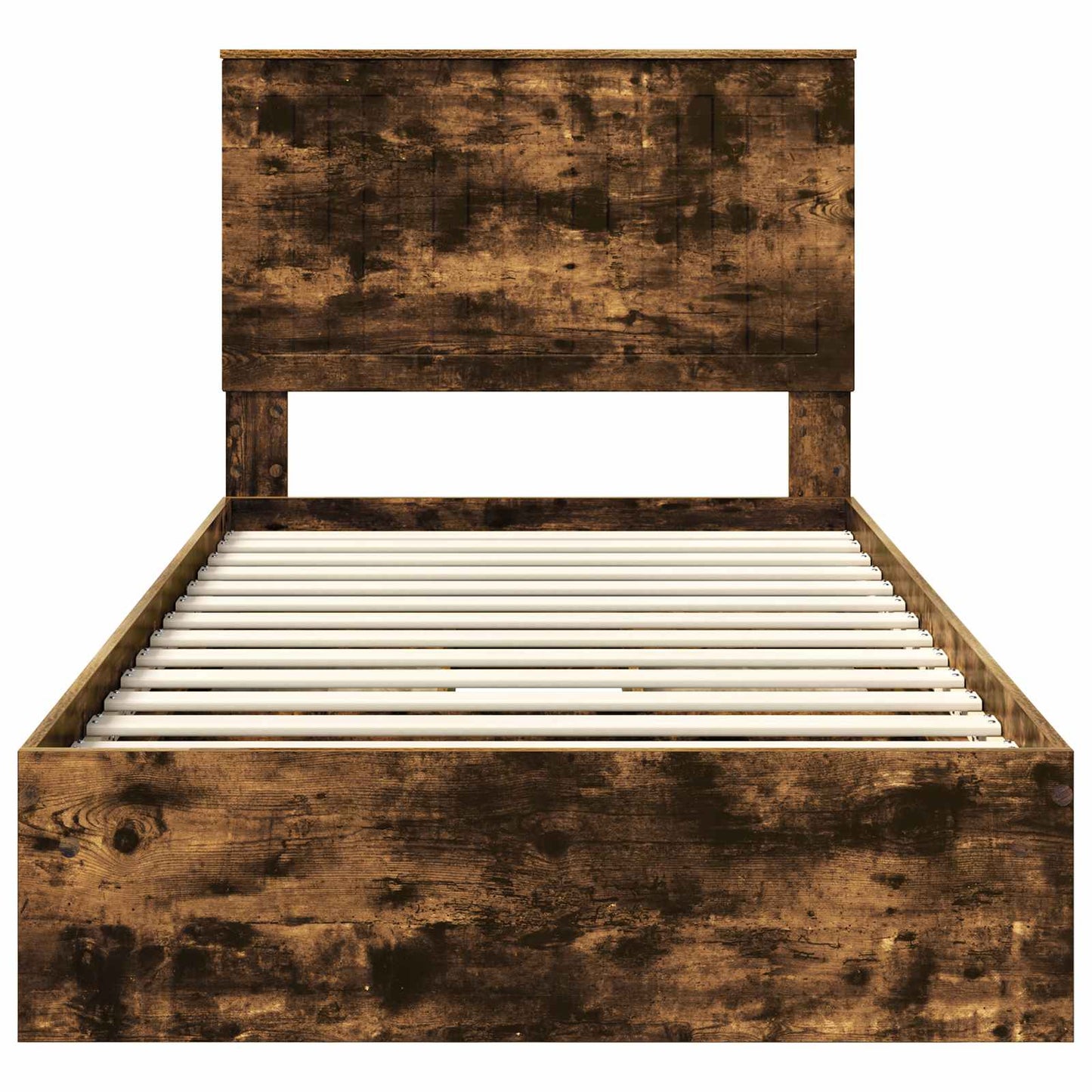 Storage Bed with Drawer Smoked Oak 100 x 200 cm Engineered Wood