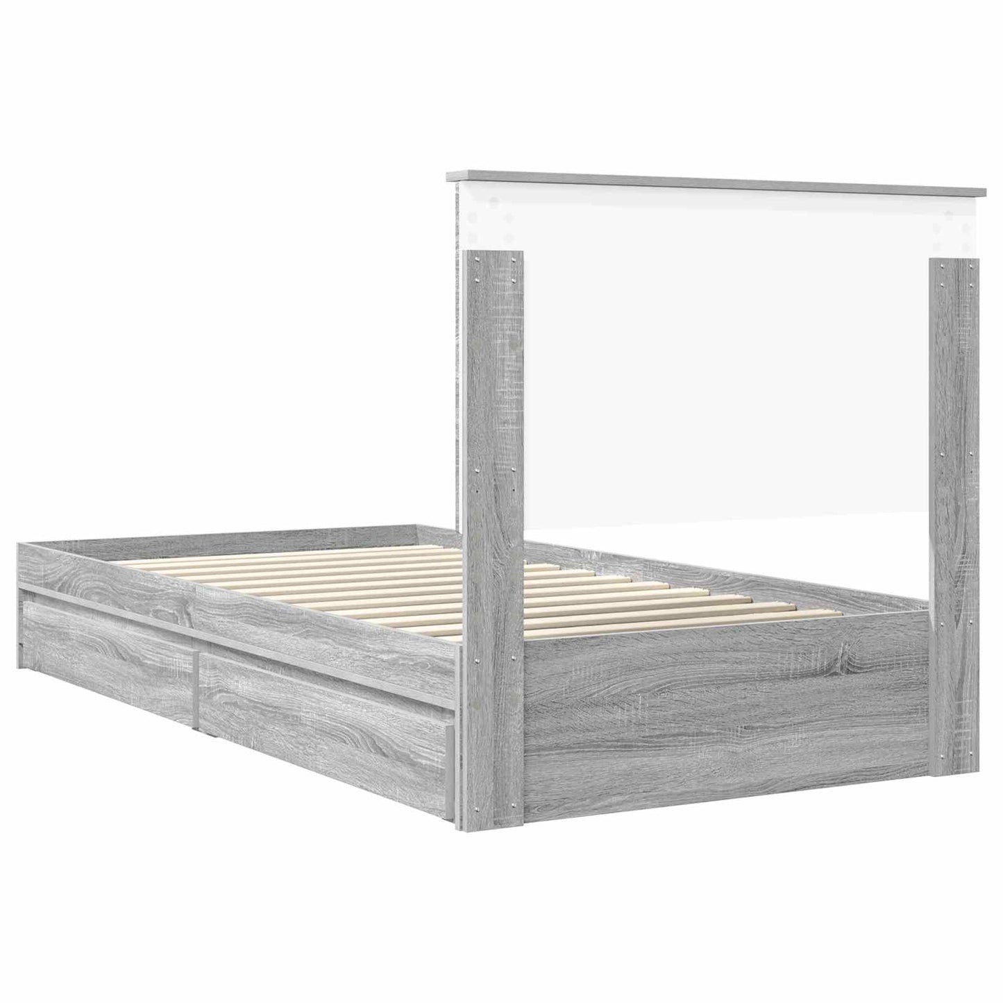 Storage Bed Grey Sonoma 100 x 200 cm Engineered Wood