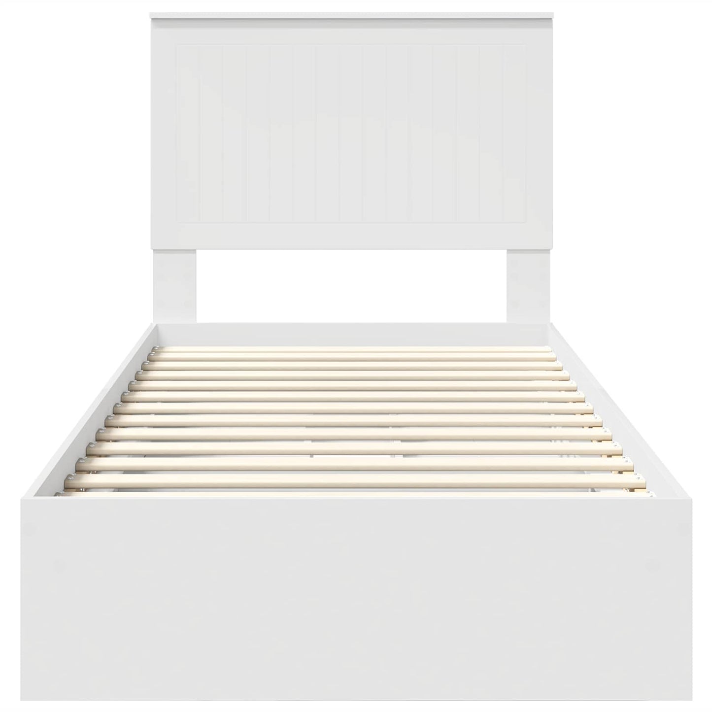 Storage Bed with Headboard White 90 x 200 cm Engineered Wood