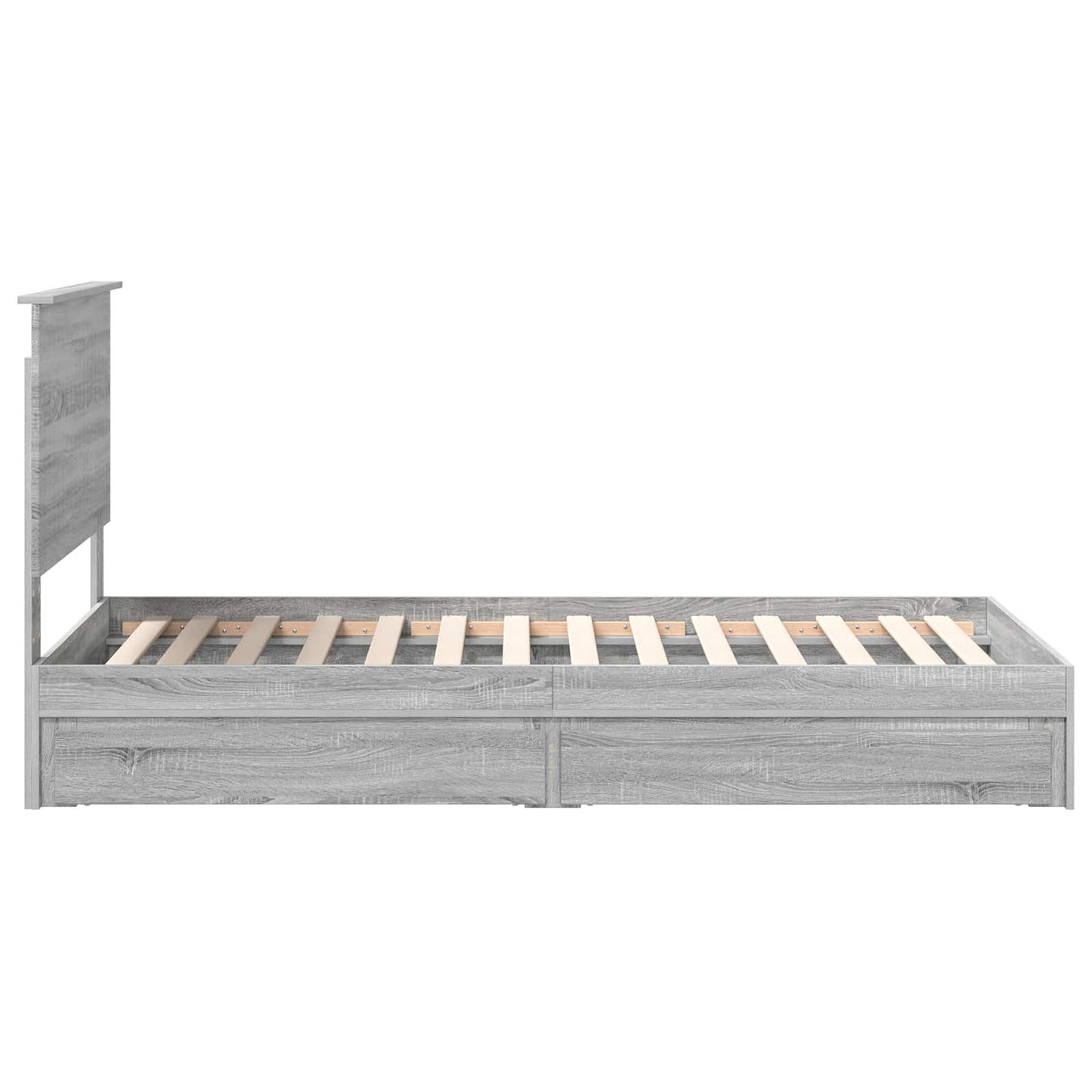 Storage Bed with Drawer Grey Sonoma 90 x 200 cm Engineered Wood