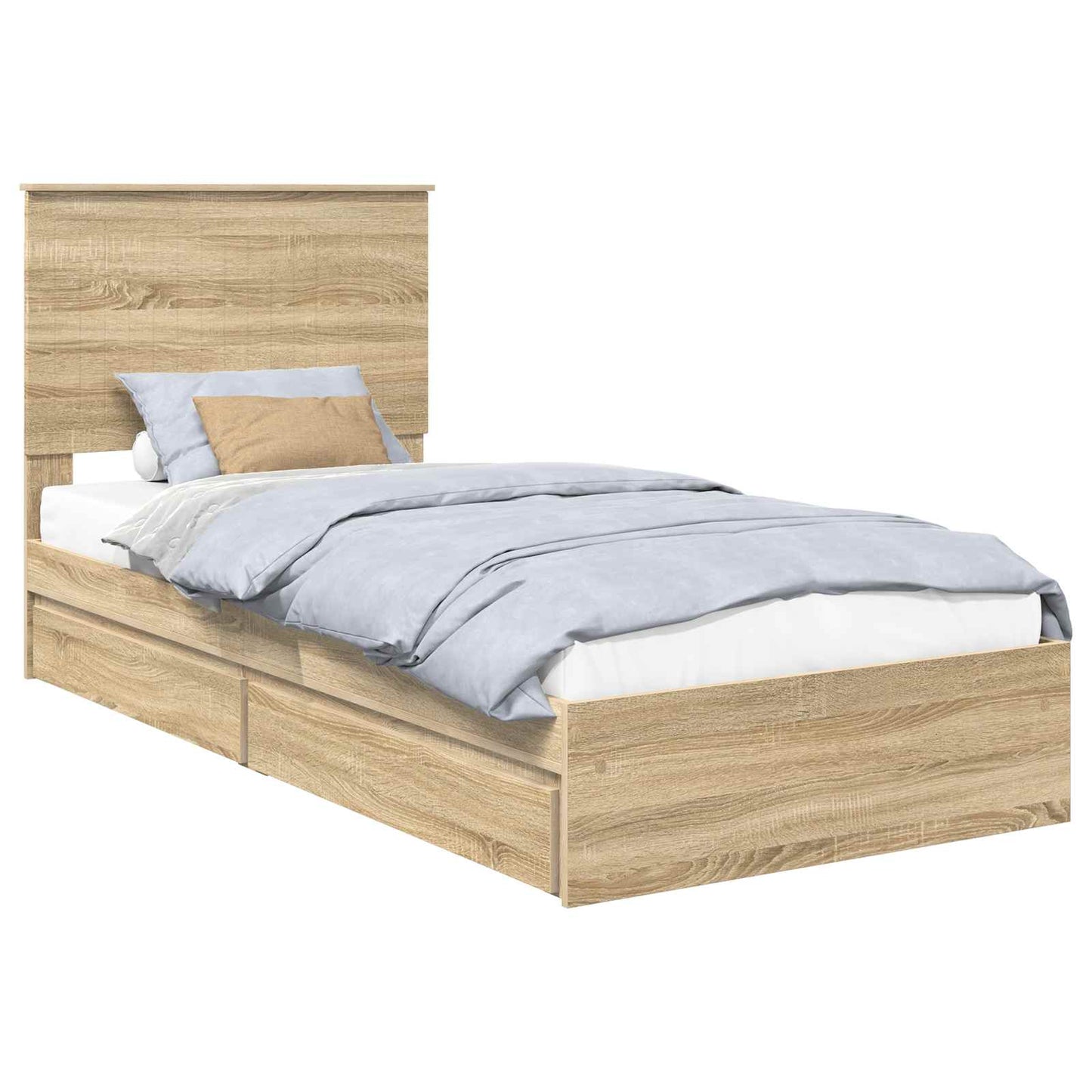 Storage Bed with Drawer Sonoma Oak 90 x 190 cm Engineered Wood
