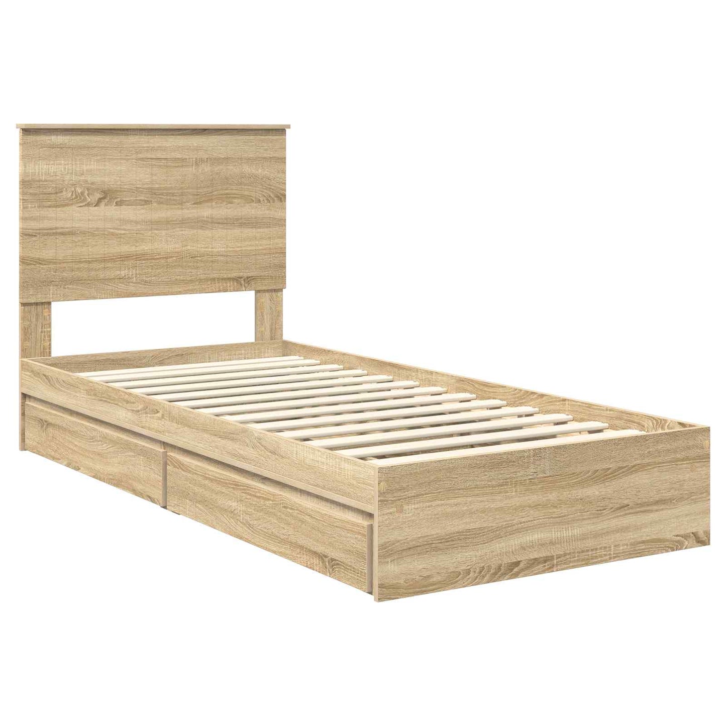 Storage Bed with Drawer Sonoma Oak 90 x 190 cm Engineered Wood
