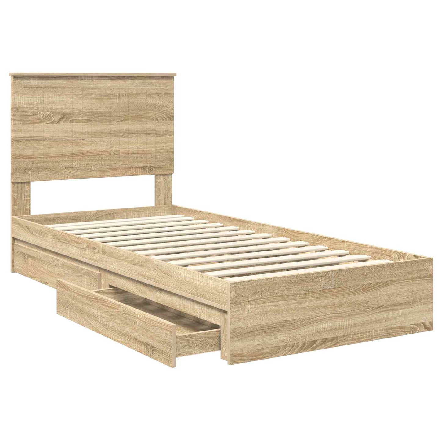 Storage Bed with Drawer Sonoma Oak 90 x 190 cm Engineered Wood