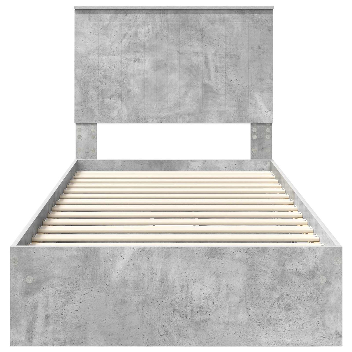 Storage Bed Concrete Grey 90 x 190 cm Engineered Wood